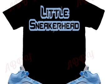 Little Sneaker Head Shirt to Match Jordan Retro 5 UNC, Retro 5 UNC Shirt, UNC Sneaker Tee