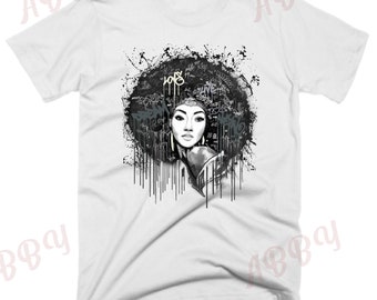 Afro lady Shirt to Match Retro 1 Ivory, Jordan 1 Ivory Shirt, Ivory 1s Sneaker Tee