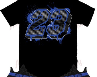 Black Shirt 23 Shirt to Match Yeezy 350 Dazzling Blue, Yeezy 350 Dazzling Blue Shirt, Yeezy 350 Dazzling Blue Sneaker Tee