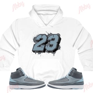 23 Hoodie to Match Jordan Retro 2 Ice Blue, Retro 2 Ice Blue Hoodie, Retro 2 Ice Blue Sneaker Hoodie