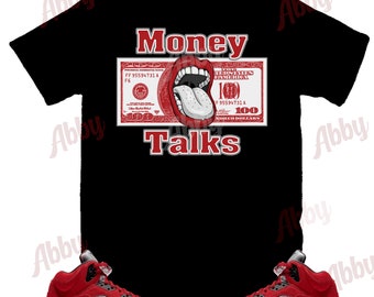 Camiseta con zapatillas Air Jordan Retro 5 Raging Bull, camiseta Retro 5 Raging Bull, camiseta 5s roja y negra