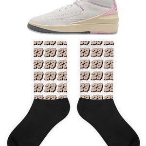 23 Socks to Match Jordan 2 Soft Pink, Retro 2 Soft Pink Socks, Retro 2 Soft Pink Sneaker Socks