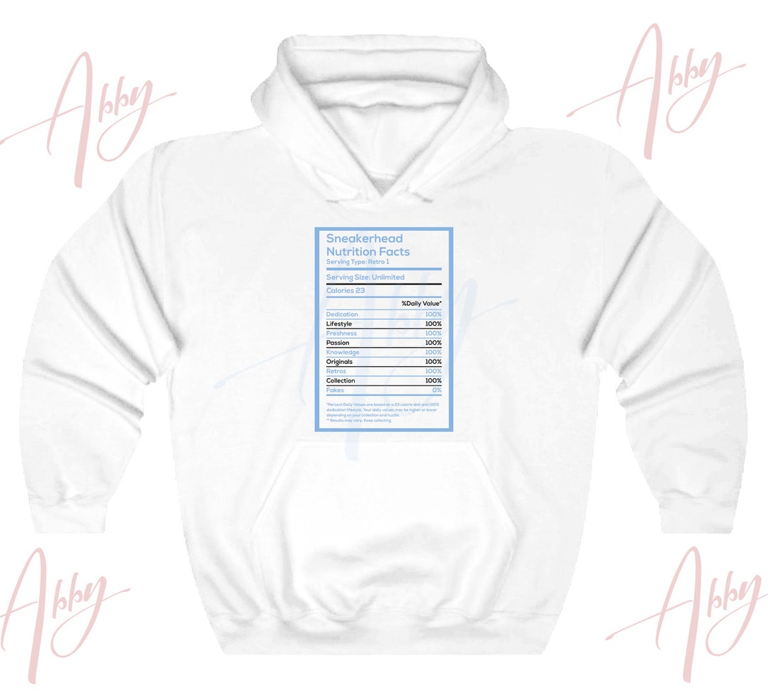 Nutritions Hoodie to Match Jordan Bleached Denim, Retro