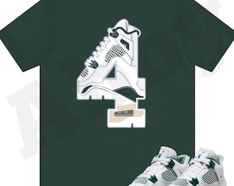 Number 4 Shirt to Match Jordan 4 Oxidized Green Sneaker Tee