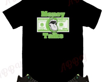Money Talks Air Jordan 3 Electric Green Sneaker Tee, Retro 3 Electric Green Shirt, Green 3s Shirt