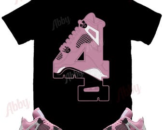 Number 4 Shirt to Match Retro 4 Jordan womens orchid, Jordan 4 womens orchid Shirt, Jordan 4s womens orchid Sneaker Tee