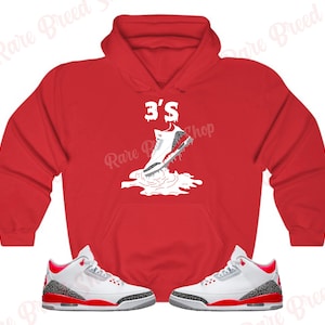Shoe Dripping Hoodie to Match Jordan Retro 3 Fire Red, Retro 3 Fire Red Hoodie, Jordan 3 Fire Red Sneaker Hoodie
