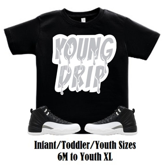 Black Shirt Young Drip Shirt to Match Jordan Retro 12 