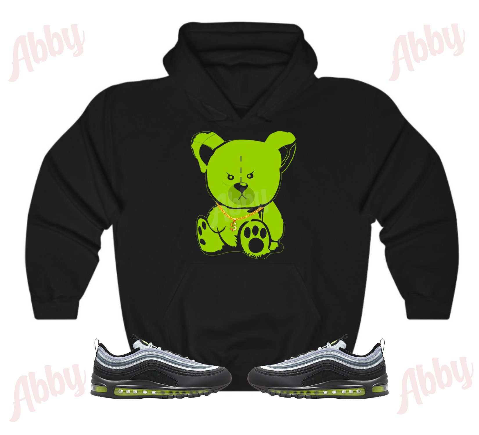 Teddy Bear Hoodie to Match Air Max 97 Neon air Max 97 Neon
