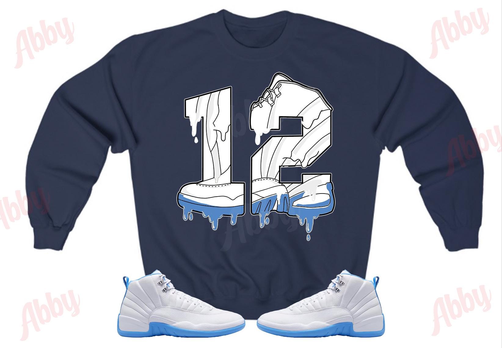 12 Hoodie to Match Jordan 12 White and University Blue Melo  display picture 2