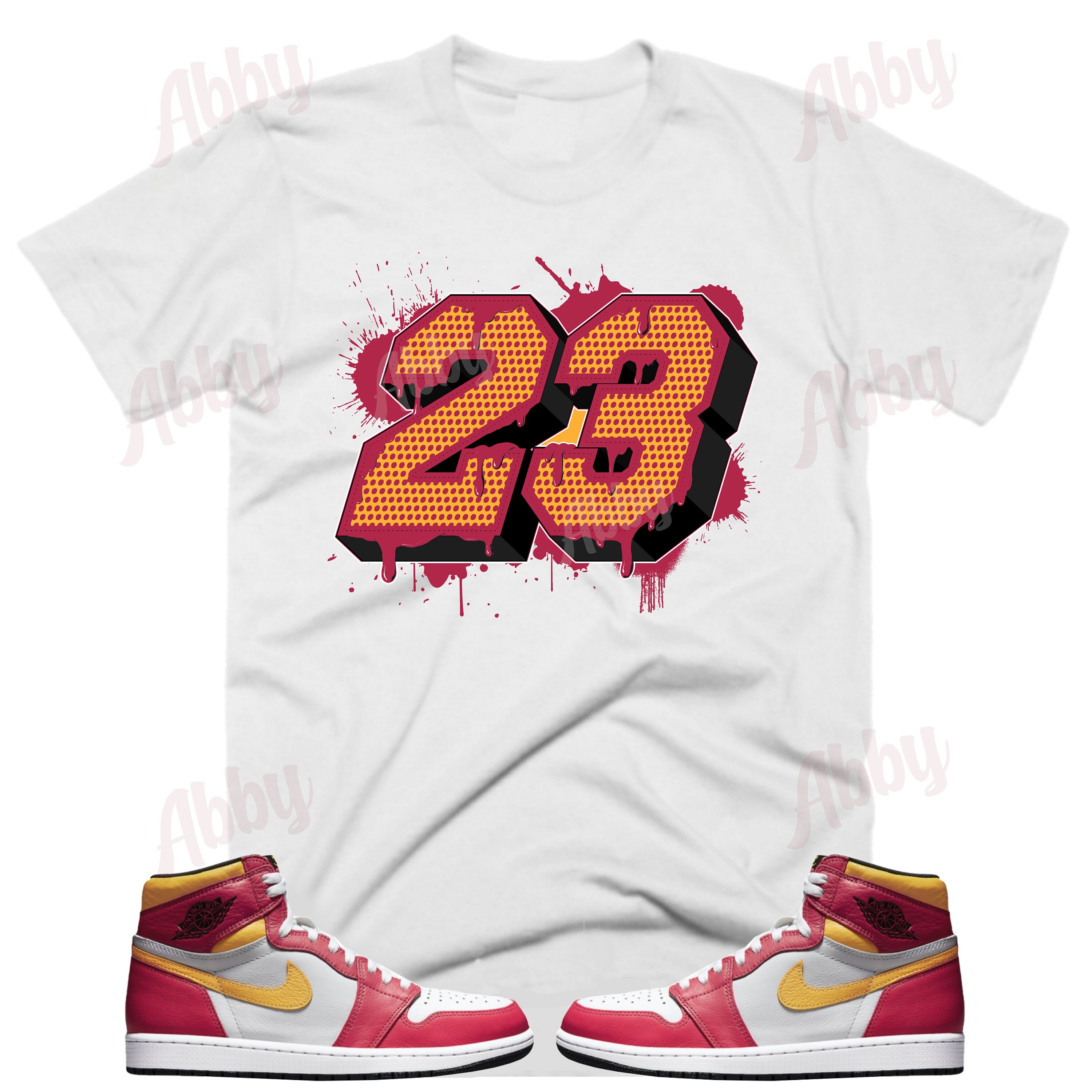 23 Air Jordan Retro Light Fusion Red Sneaker Tee, Retro Light