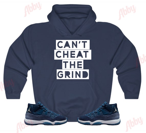 Can t Cheat Hoodie to Match Jordan Retro 11 Midnight Navy Etsy