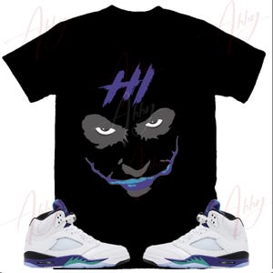Hi Face Shirt To Match Jordan 5 Grape, Retro 5 Grape Shirt, Grape 5s Sneaker Tee