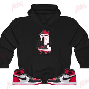 Number 1 Hoodie to Match Jordan 1 Ruby, Retro 1 Ruby Hoodie, Ruby 1s Sneaker Hoodie