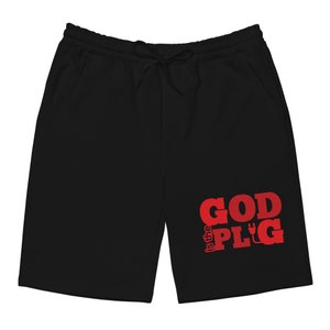 God is the Plug Shorts to Match Foamposite Metallic Red, Foamposite Metallic Red Shorts, Red Foams Shorts