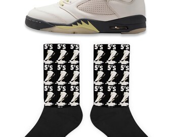 Skarpetki z efektem kapania z butów pasujące do skarpet Jordan 5 Sail Luminous Green, skarpetek Retro 5 Sail Luminous Green, skarpetek do butów sportowych Sail Luminous Green 5s