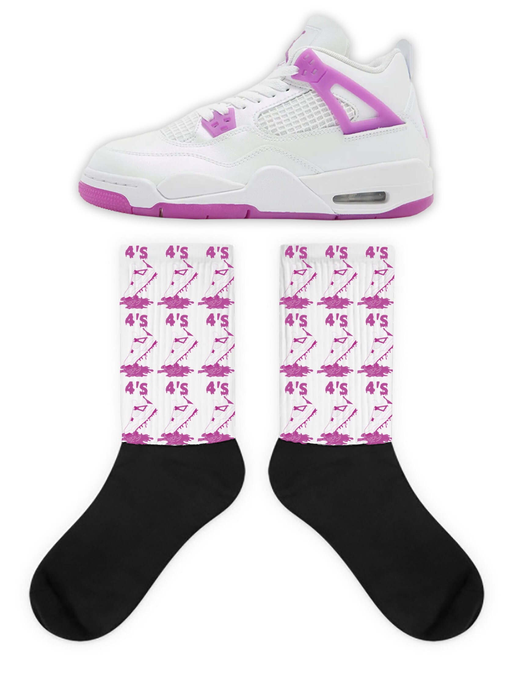23 Socks to Match Jordan Retro 4 Hyper Violet Retro 4 Hyper Violet Socks Hyper Violet 4s Sneaker Socks Etsy