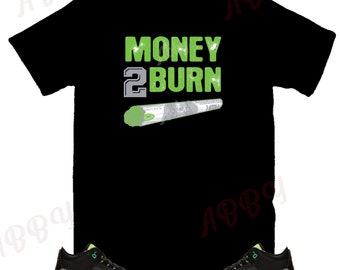 Money to burn Air Jordan 3 Electric Green Sneaker Tee, Retro 3 Electric Green Shirt, Green 3s Shirt