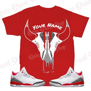 Ox Shirt to Match Jordan Retro 3 Fire Red, Retro 3 Fire Red Shirt, Jordan 3 Fire Red Sneaker Tee