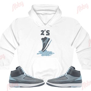 Shoe Dripping Hoodie to Match Jordan Retro 2 Ice Blue, Retro 2 Ice Blue Hoodie, Retro 2 Ice Blue Sneaker Hoodie
