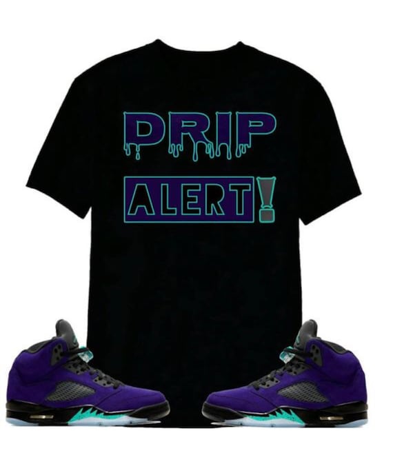 Jordan 5 Alternate Grape Drip Alert Shirt Sneaker Tee Etsy Canada