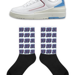 23 Socks To Match 2 UNC to Chicago, 2 UNC to Chicago Socks, 2 UNC to Chicago Sneaker Socks