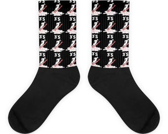 Flipped Shoe Dripping Socks to Match Jordan 3 World's Best Dad University Red , Retro 3 World's Best Dad University Red Socks