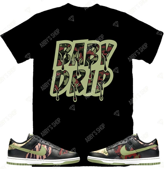 Drip Shirt to Match Jordan Retro Dunk Oil Green, Retro Dunk Oil
