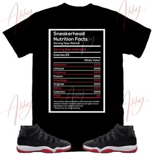 Nutritions Shirt to Match Jordan 11 Bred Velvet, Retro 11 Bred Velvet Shirt, Bred Velvet Sneaker Tee