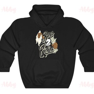 Rags to Riches Hoodie to Match Dunks Black Suede, Dunks Black Suede Hoodie, Dunks Black Suede Sneaker Hoodie