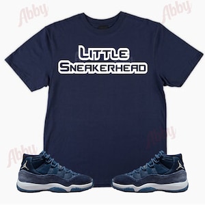 Little Sneakerhead Shirt to Match Jordan Retro 11 Midnight Navy, Retro 11 Midnight Navy Shirt, Midnight Navy Sneaker Tee