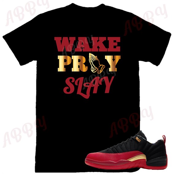 Wake pray Slay Air Jordan Retro 12 Low SE Super Bowl Sneaker | Etsy