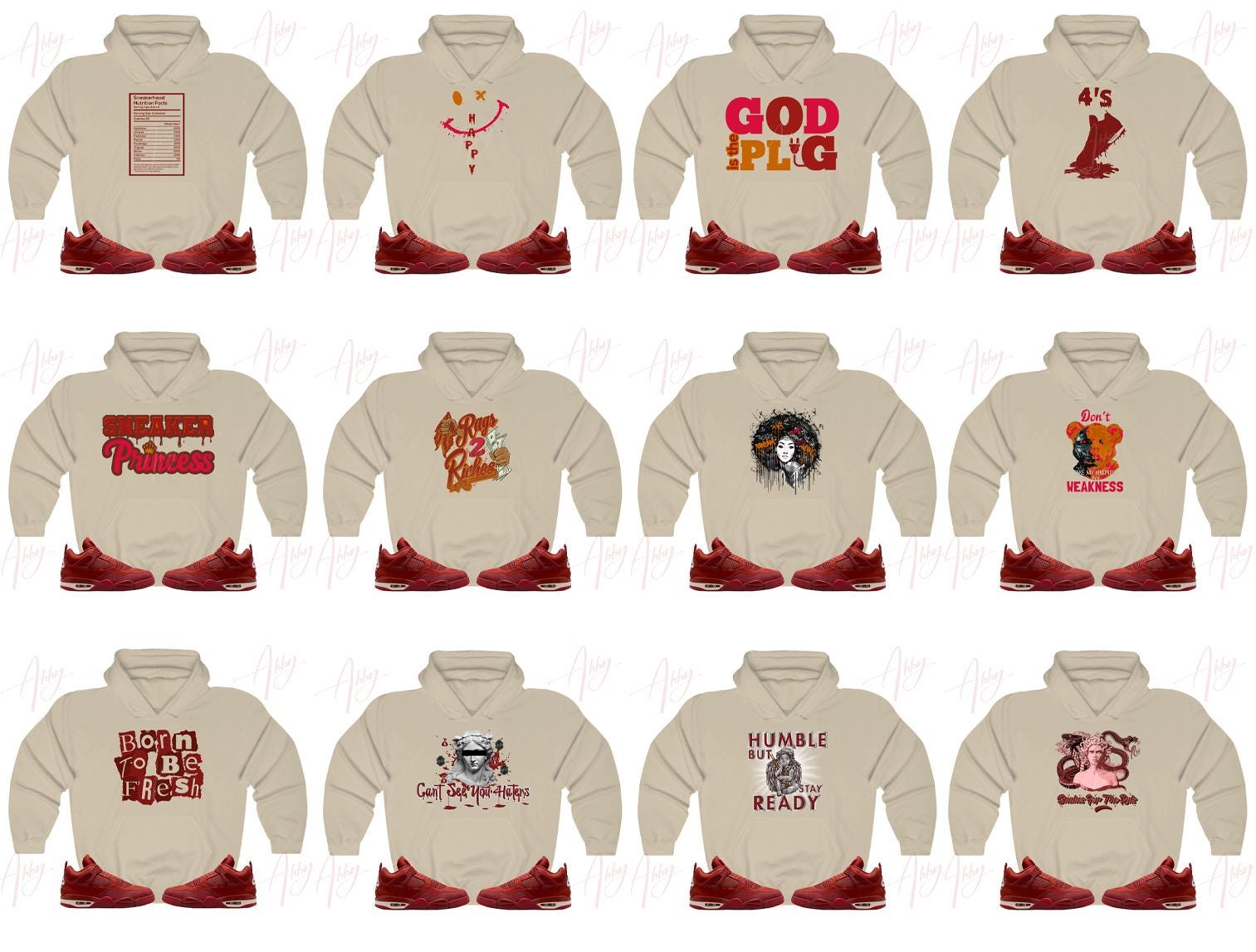 Number 4 Hoodie to Match Retro 4 Brick by Brick, Jordan 4