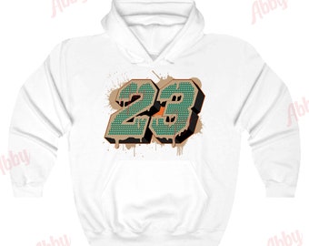 23 Hoodie to Match Air Jordan Retro 1 Zoom CMFT Pine Green Orange Blaze , Retro 1 Zoom CMFT Pine Green Orange Blaze Hoodie