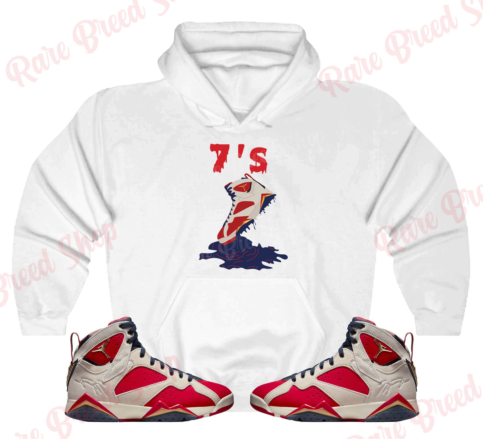 Shoe Dripping Hoodie to Match Jordan Retro 7 Trophy Room - Etsy