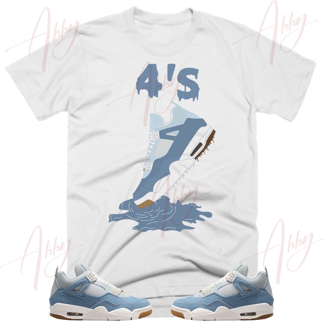 Shoe Dripping Shirt to Match Jordan Worn Blue, Retro Worn
