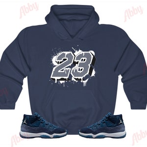 23 Hoodie to Match Jordan Retro 11 Midnight Navy, Retro 11 Midnight Navy Hoodie, Midnight Navy Sneaker Hoodie
