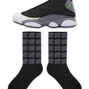 23 Socks to Match Jordan Retro 13 Black Flint ,Retro 13 Black Flint Socks, Retro 13 Black Flint  Sneaker Socks