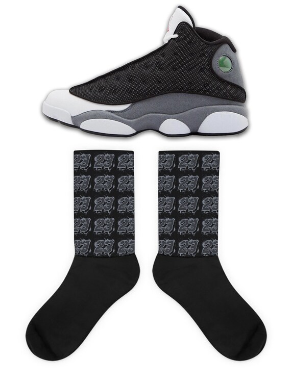 23 Socks to Match Jordan Retro 13 Black Flint retro 13 Black Flint Socks Retro 13 Black Flint Sneaker Socks Etsy