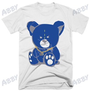 Teddy Bear Shirt to Match Jordan Retro 1 True Blue, Retro 1 True Blue Shirt, True Blue Sneaker Tee