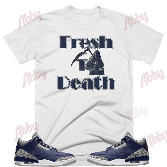 Fresh To Death Air Jordan Retro Georgetown Midnight Navy Sneaker Tee,  Retro Midnight Navy Shirt, Georgetown Retro Navy Blue Shirt