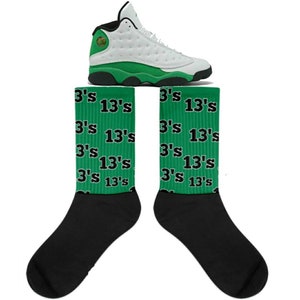 Jordan Retro 13 Lucky Green Matching Socks