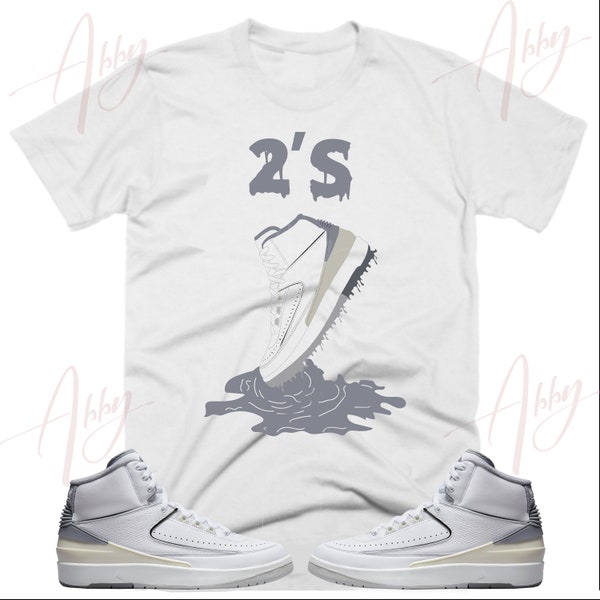 Shoe Dripping Shirt to Match 2 Cement Grey ,2 Cement Grey Shirt, Cement Grey Sneaker Tee