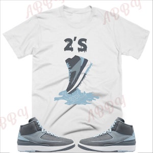 Shoe Dripping Shirt to Match Jordan Retro 2 Ice Blue , Retro 2 Ice Blue Shirt,  Retro 2 Ice Blue Sneaker Tee