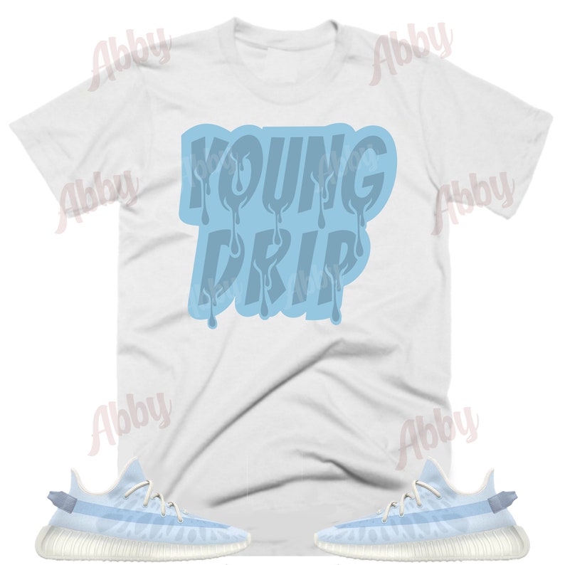Young drip Yeezy 350 Mono Ice Sneaker Tee, Yeezy 350 Mono Ice Shirt, Blue Mono Ice Tee image 2