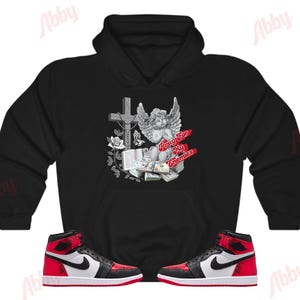 Pray for My Enemies Hoodie to Match Jordan 1 Ruby, Retro 1 Ruby Hoodie, Ruby 1s Sneaker Hoodie