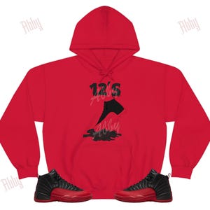 Shoe Dripping Hoodie to Match Jordan 12 Flu Game, Flu Game Hoodie, Retro 12 Sneaker Hoodie