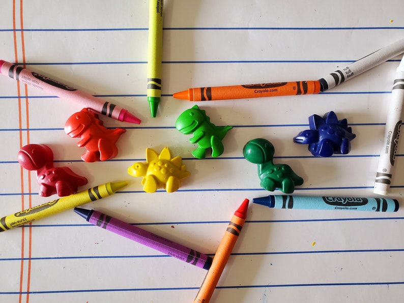 Dinosaur Crayons Trex Stegosaurus Crayons Jumbo Crayons Etsy