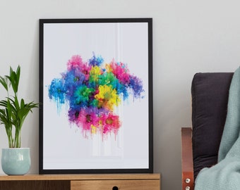 Paint Drip Flowers Etsy