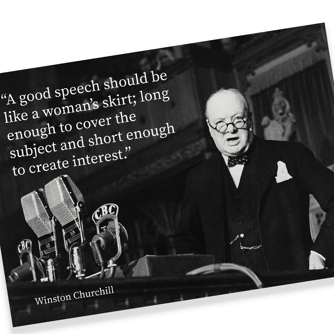 Speech Short Skirt Quotes WINSTON CHURCHILL Poster, A Good Speech